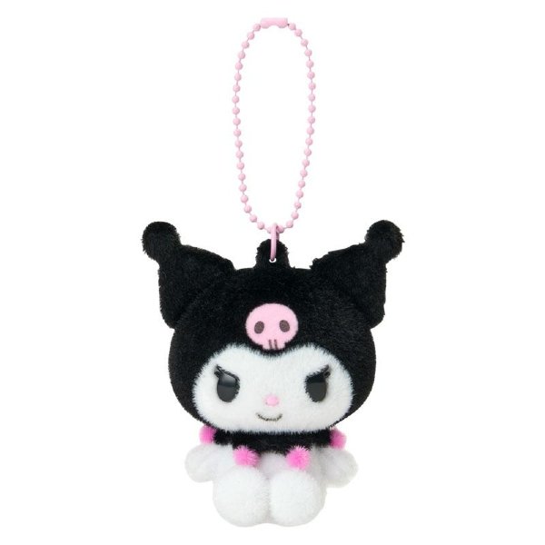 Kuromi Flocked Figure Mascot Keychain