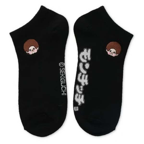 Monchhichi Embroidered Sneaker Socks - Black