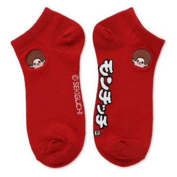 Monchhichi Embroidered Sneaker Socks - Red