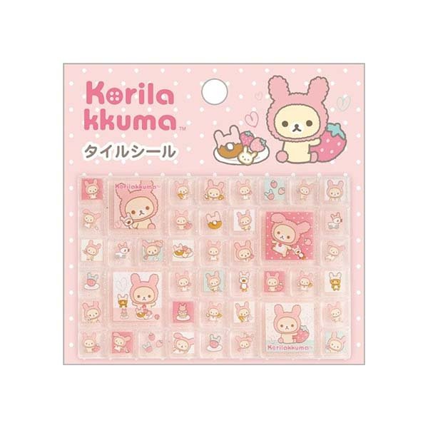 Korilakkuma : Lots of Korilakkuma Rabbit Tile Stickers