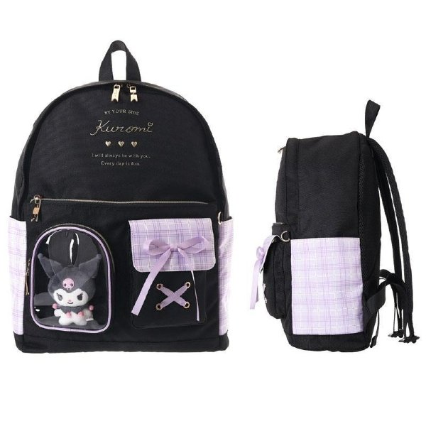 Kuromi 2-Pocket Backpack with Plush Toy