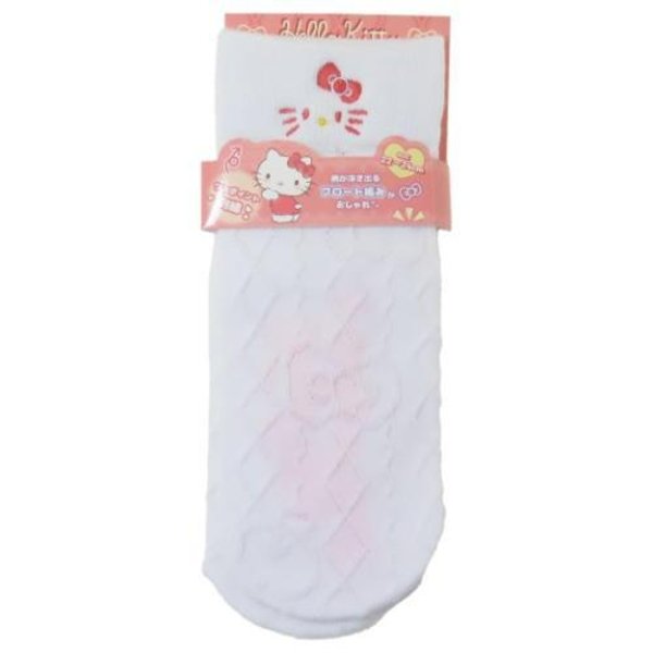 Hello Kitty : Face White Pink Crew Socks