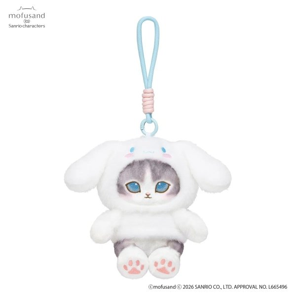 Mofusand × Cinamoroll Squishy Potefuwa Mascot Holder