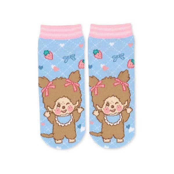 Monchhichi Beige Ankle Embroided Socks