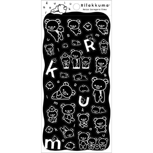Rilakkuma BASIC MONOCHROME sticker (Black)