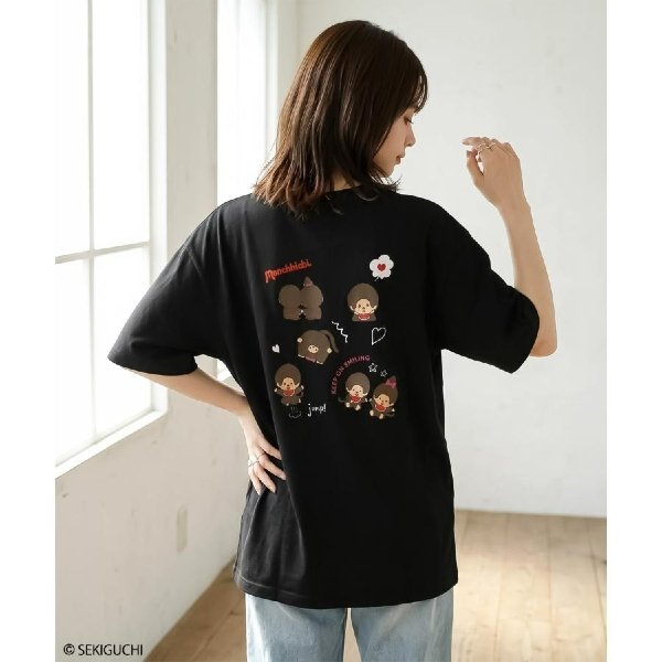 Monchhichi RiCO SUCRE Women's Monchhichi Short-Sleeve T-Shirt (Black Series 2)