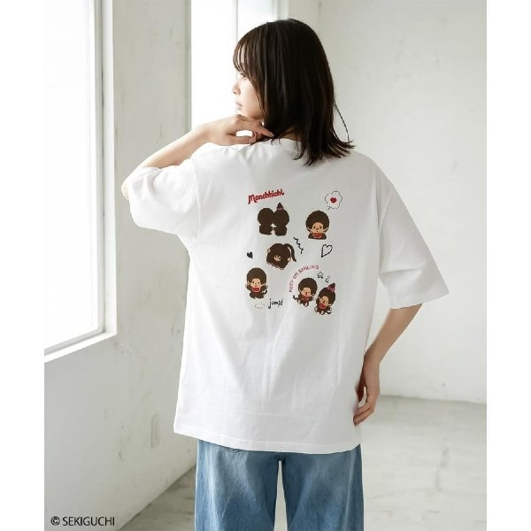 Monchhichi RiCO SUCRE Women's Monchhichi Short-Sleeve T-Shirt (White Series 1)