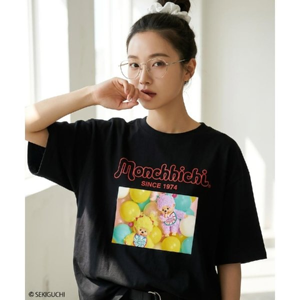 Monchhichi RiCO SUCRE Women's Monchhichi Short-Sleeve T-Shirt (Black Series 1)