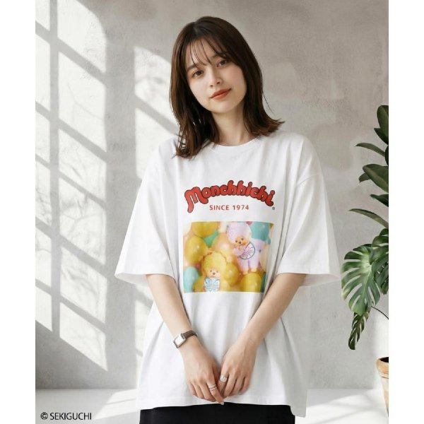 Monchhichi RiCO SUCRE Women's Monchhichi Short-Sleeve T-Shirt (White Colors)