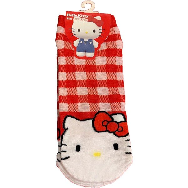 Hello Kitty Red Checkered Socks