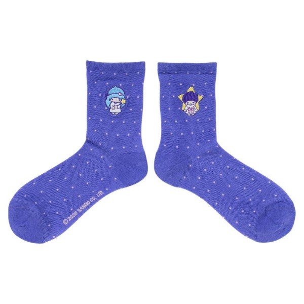 Little Twin Stars : Embroidery Retro Nostalgia Crew Socks