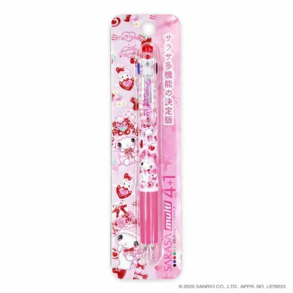 My Melody Amenomori Fumika Sarasa Multi 4+1 Gel Pen & Mechanical Pencil