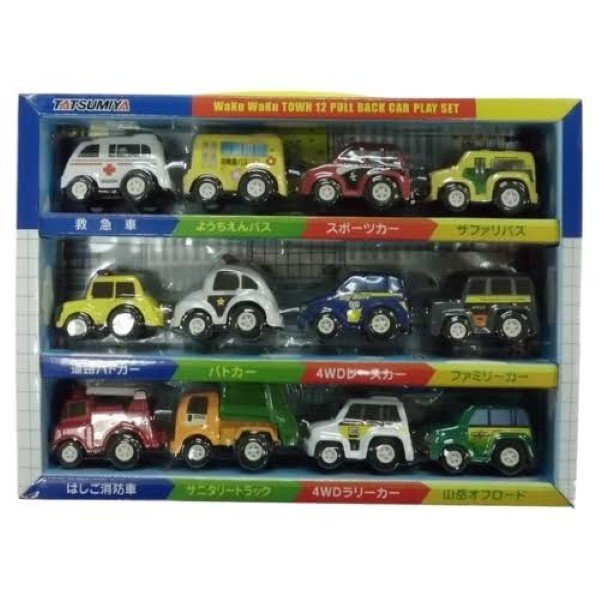 Tatsumiya Exciting Town Playset 2 Pull back Car set