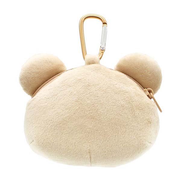 Rilakkuma : Face Fluffy Plush Mini Pouch with Carabiner