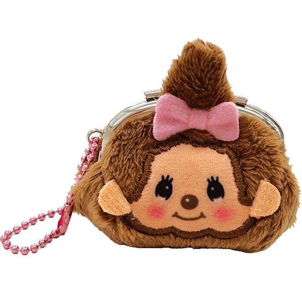 Rilakkuma : Face Fluffy Plush Mini Pouch with Carabiner