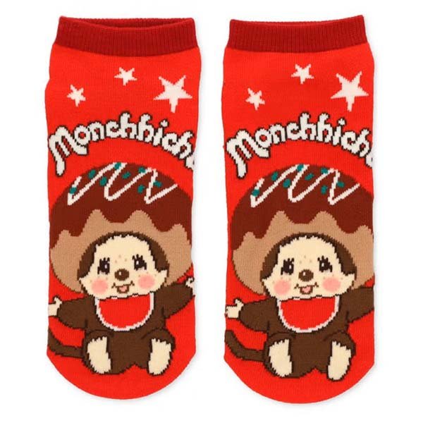 Monchhichi Chimutan : Beige Embroidered Sneaker Socks