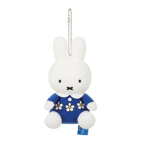 Miffy Mascot Plush Keychain - Blue Flora Dress