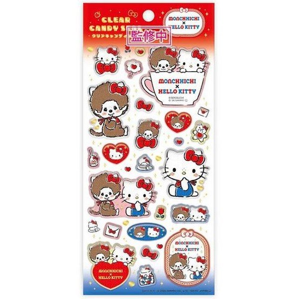 Monchhichi x Sanrio Clear Candy Stickers