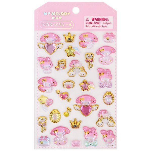 My Melody Gold Foil Puffy Sticker