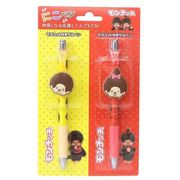 Monchhichi "Nikopen" Gel Pen with Mascot – Red