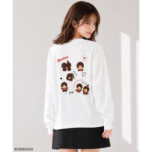 Monchhichi Long-Sleeve T-Shirt (White-based)