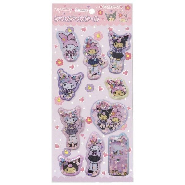 Hello Kitty & Tiny Chum Glitter Kirakira Marshmallow Sticker