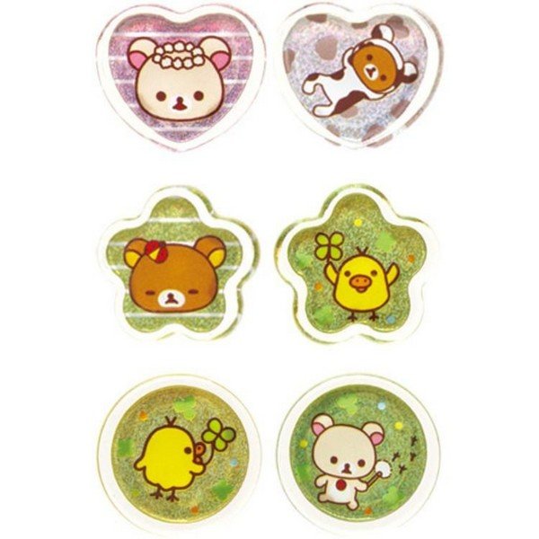 Kiiroitori & Korilakkuma & Rilakkuma : Clover Green Sparkly Marble Sticker Flakes