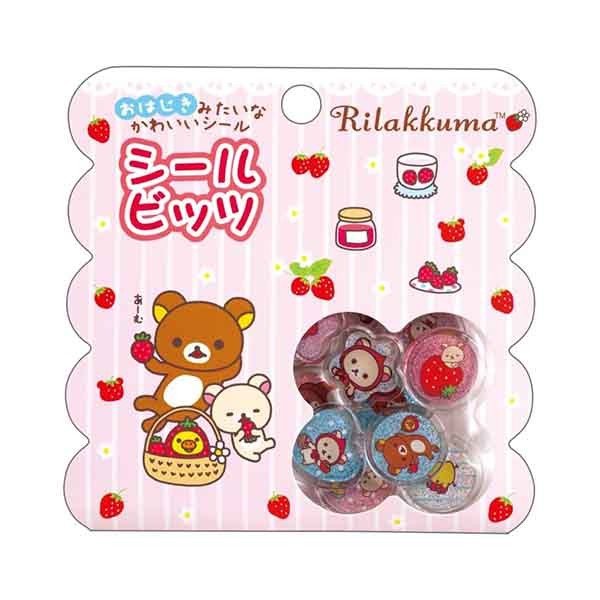 Rilakkuma : Nostalgic Strawberry Air-in Mascot Sticker