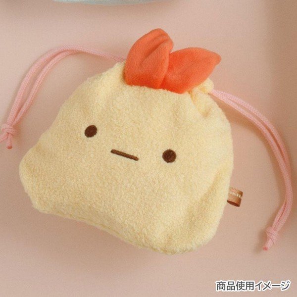 Sumikko Gurashi : Ebifurai no Shippo Fried Shrimp Tail Plush Drawstring Bag