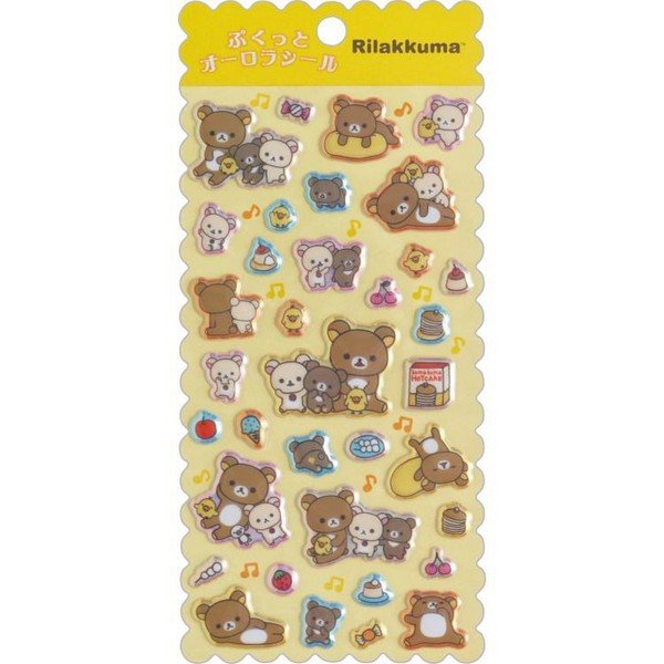 Rilakkuma Puffy Aurora Stickers (yellow)