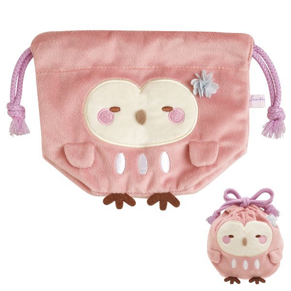 Sumikko Gurashi mini plush drawstring pouch (Owl)