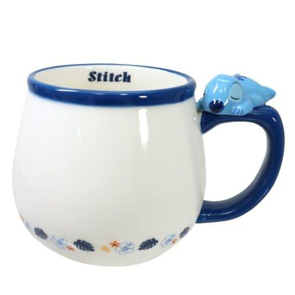 Stitch white mug with small figurine